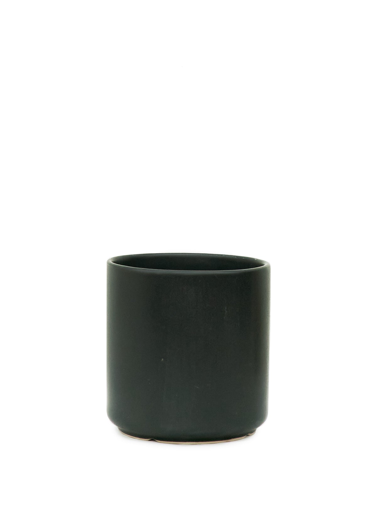 Cylindrical Ceramic Planter, Black 7" Wide - SunSwill Plant Shop